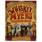 Coloring book cover featuring stylized text and illustrations of a country music band.